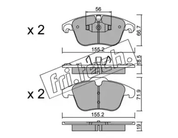 691.3 fri.tech. Комплект тормозных колодок, дисковый тормоз