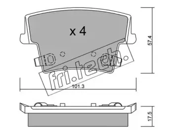 734.0 fri.tech. Комплект тормозных колодок, дисковый тормоз