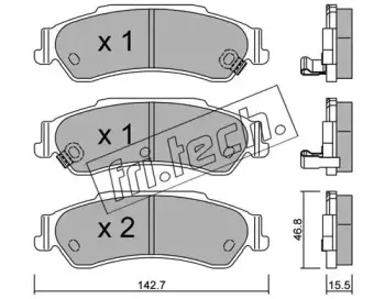 738.0 fri.tech. Комплект тормозных колодок, дисковый тормоз