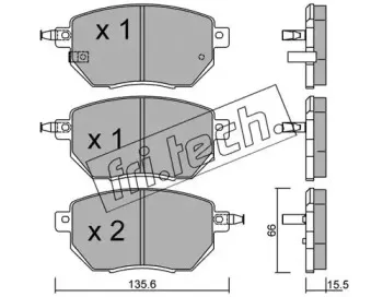 757.0 fri.tech. Комплект тормозных колодок, дисковый тормоз
