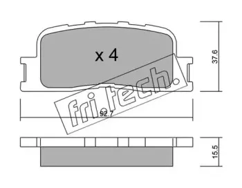 769.0 fri.tech. Комплект тормозных колодок, дисковый тормоз