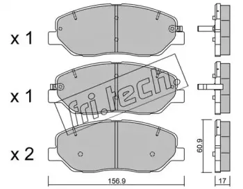 803.0 fri.tech. Комплект тормозных колодок, дисковый тормоз