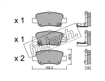 812.0 fri.tech. Комплект тормозных колодок, дисковый тормоз