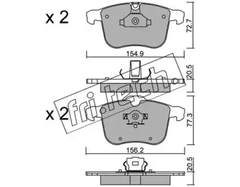 829.0 fri.tech. Комплект тормозных колодок, дисковый тормоз
