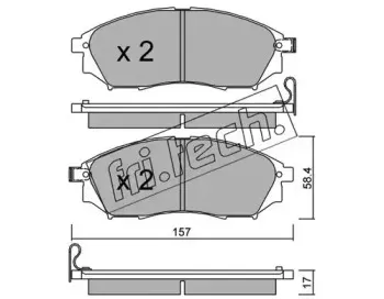 835.0 fri.tech. Комплект тормозных колодок, дисковый тормоз