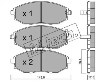 862.0 fri.tech. Комплект тормозных колодок, дисковый тормоз