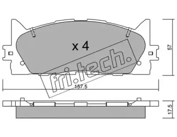 899.0 fri.tech. Комплект тормозных колодок, дисковый тормоз