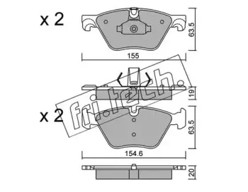 935.0 fri.tech. Комплект тормозных колодок, дисковый тормоз