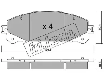 954.1 fri.tech. Комплект тормозных колодок, дисковый тормоз