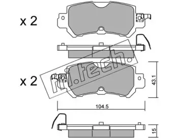 986.0 fri.tech. Комплект тормозных колодок, дисковый тормоз