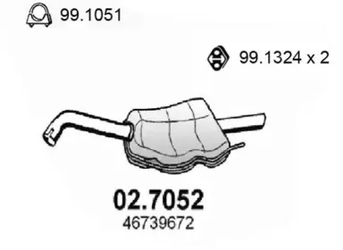 02.7052 ASSO Глушитель выхлопных газов конечный