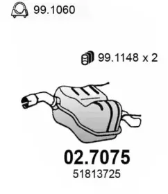 02.7075 ASSO Глушитель выхлопных газов конечный