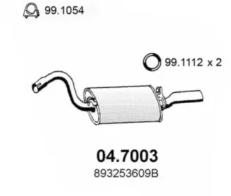 04.7003 ASSO Глушитель выхлопных газов конечный