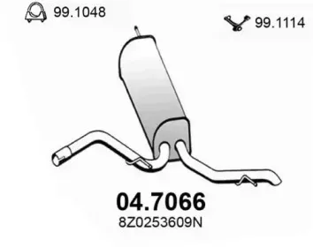 04.7066 ASSO Глушитель выхлопных газов конечный