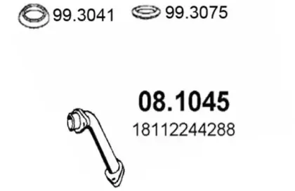 08.1045 ASSO Труба выхлопного газа