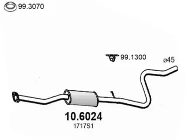 10.6024 ASSO Средний глушитель выхлопных газов