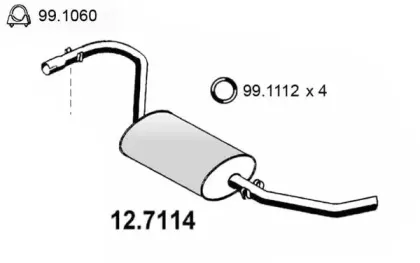 12.7114 ASSO Глушитель выхлопных газов конечный