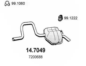 14.7049 ASSO Глушитель выхлопных газов конечный