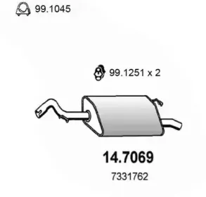14.7069 ASSO Глушитель выхлопных газов конечный
