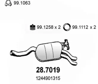 28.7019 ASSO Глушитель выхлопных газов конечный
