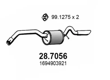 28.7056 ASSO Глушитель выхлопных газов конечный
