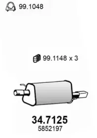 34.7125 ASSO Глушитель выхлопных газов конечный