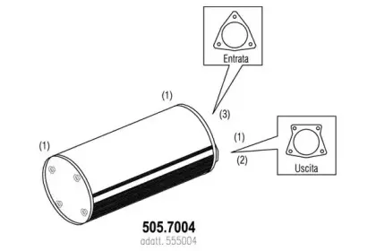 505.7004 ASSO Средний / конечный глушитель ОГ