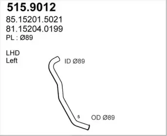 5159012 ASSO Труба выхлопного газа