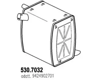 530.7032 ASSO Средний / конечный глушитель ОГ
