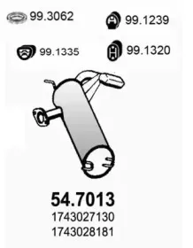 54.7013 ASSO Глушитель выхлопных газов конечный