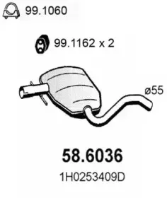 58.6036 ASSO Средний глушитель выхлопных газов