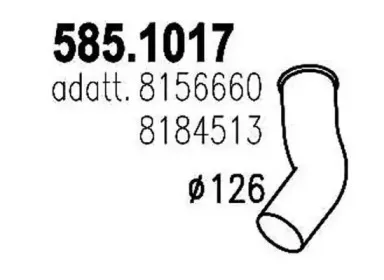 585.1017 ASSO Труба выхлопного газа