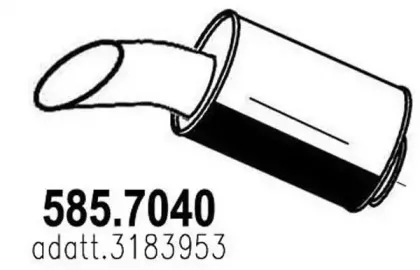585.7040 ASSO Средний / конечный глушитель ОГ
