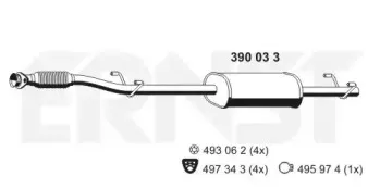 390033 ERNST Средний глушитель выхлопных газов