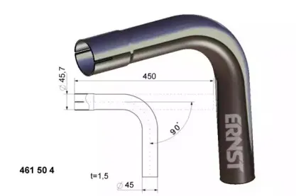 461504 ERNST Труба выхлопного газа, универсальная