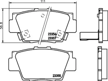 8DB 355 029-031 HELLA Комплект тормозных колодок, дисковый тормоз
