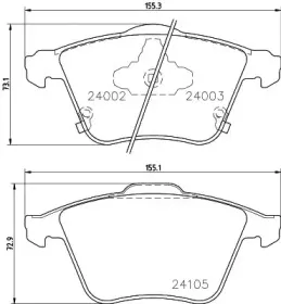 8DB 355 028-151 HELLA Комплект тормозных колодок, дисковый тормоз