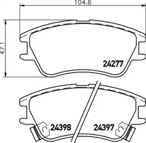 8DB 355 028-371 HELLA Комплект тормозных колодок, дисковый тормоз