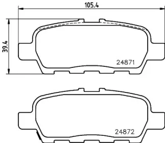8DB 355 029-691 HELLA Комплект тормозных колодок, дисковый тормоз
