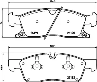 8DB 355 019-551 HELLA Комплект тормозных колодок, дисковый тормоз