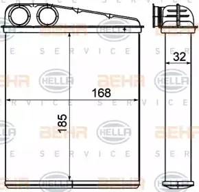 8FH 351 000-551 HELLA Теплообменник, отопление салона