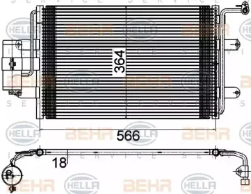 8FC 351 036-384 HELLA Конденсатор, кондиционер