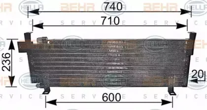 8FC 351 037-001 HELLA Конденсатор, кондиционер