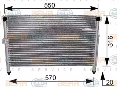 8FC 351 037-041 HELLA Конденсатор, кондиционер