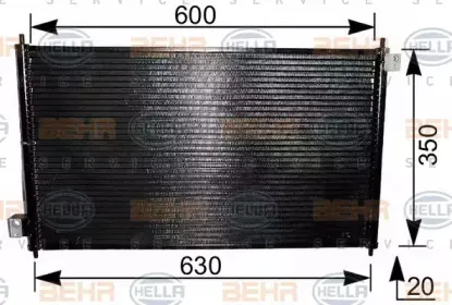 8FC 351 037-741 HELLA Конденсатор, кондиционер