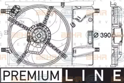 8EW 351 040-351 HELLA Вентилятор, охлаждение двигателя