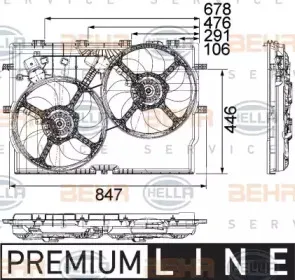8EW 351 040-611 HELLA Вентилятор, охлаждение двигателя