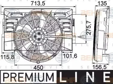 8EW 351 041-301 HELLA Вентилятор, охлаждение двигателя