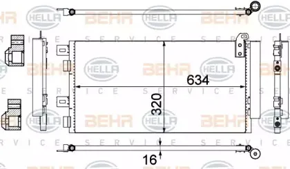 8FC 351 300-644 HELLA Конденсатор, кондиционер