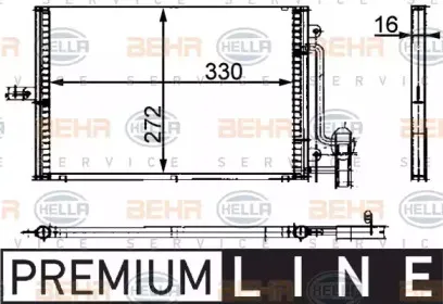 8FC 351 300-691 HELLA Конденсатор, кондиционер